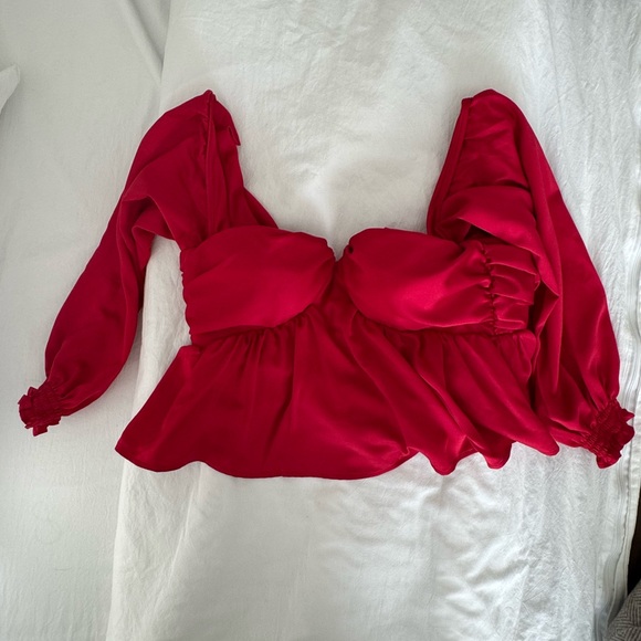 House of Harlow 1960 Tops - House of Harlow Cherry Red Burna Blouse